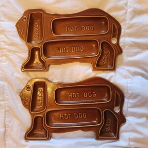 Brown Hot Dog Serving Trays